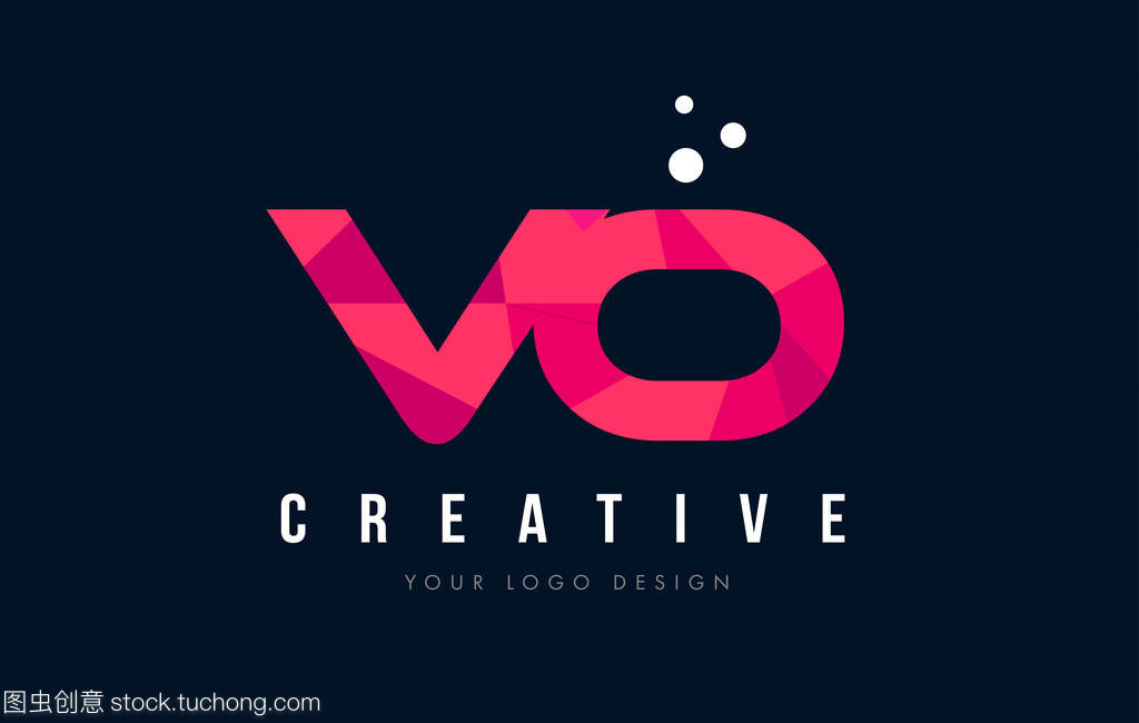 融合未来主义 VO字母徽标与紫色低聚三角几何的视觉创新