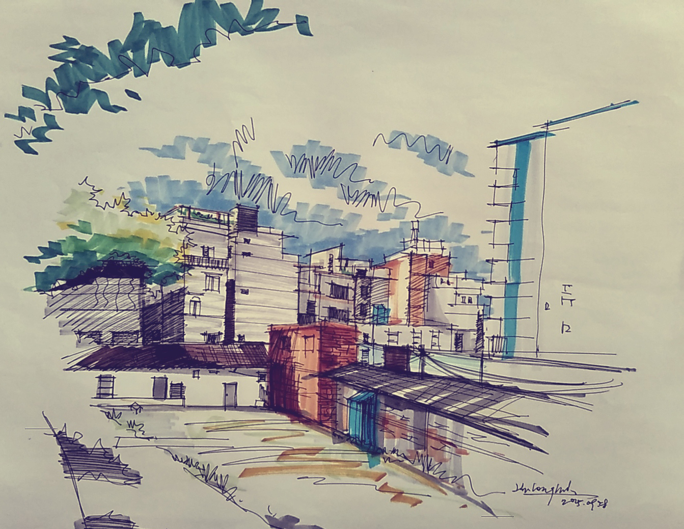 老炭头LLH的室内设计手绘草图艺术