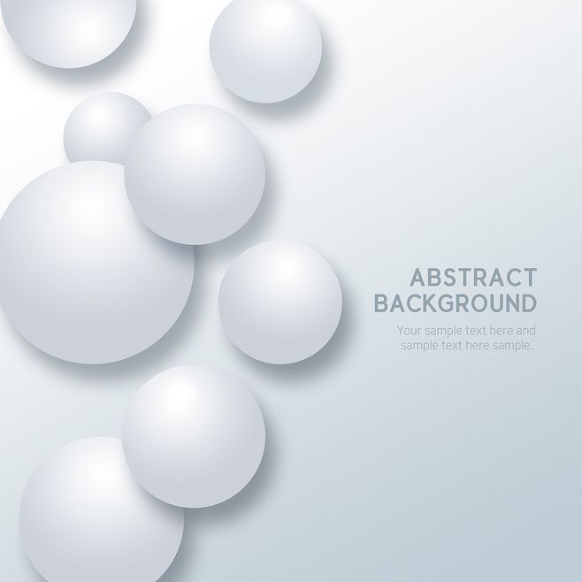 渐变白色几何图案 大小球体的错落艺术